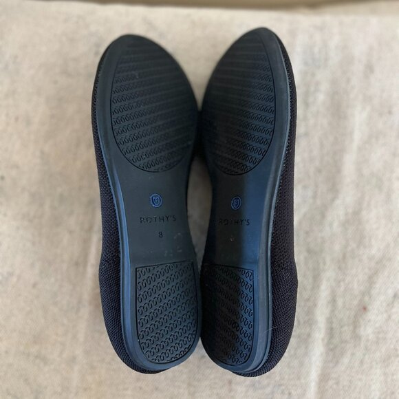 Rothy's Woman's Black The Flat Classic Shoes SZ 8 - Picture 2 of 13
